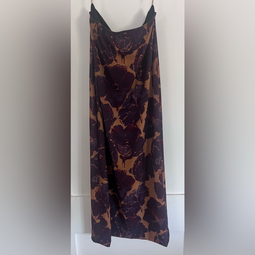 STAUD Large Floral Printed Pull-On Long Skirt